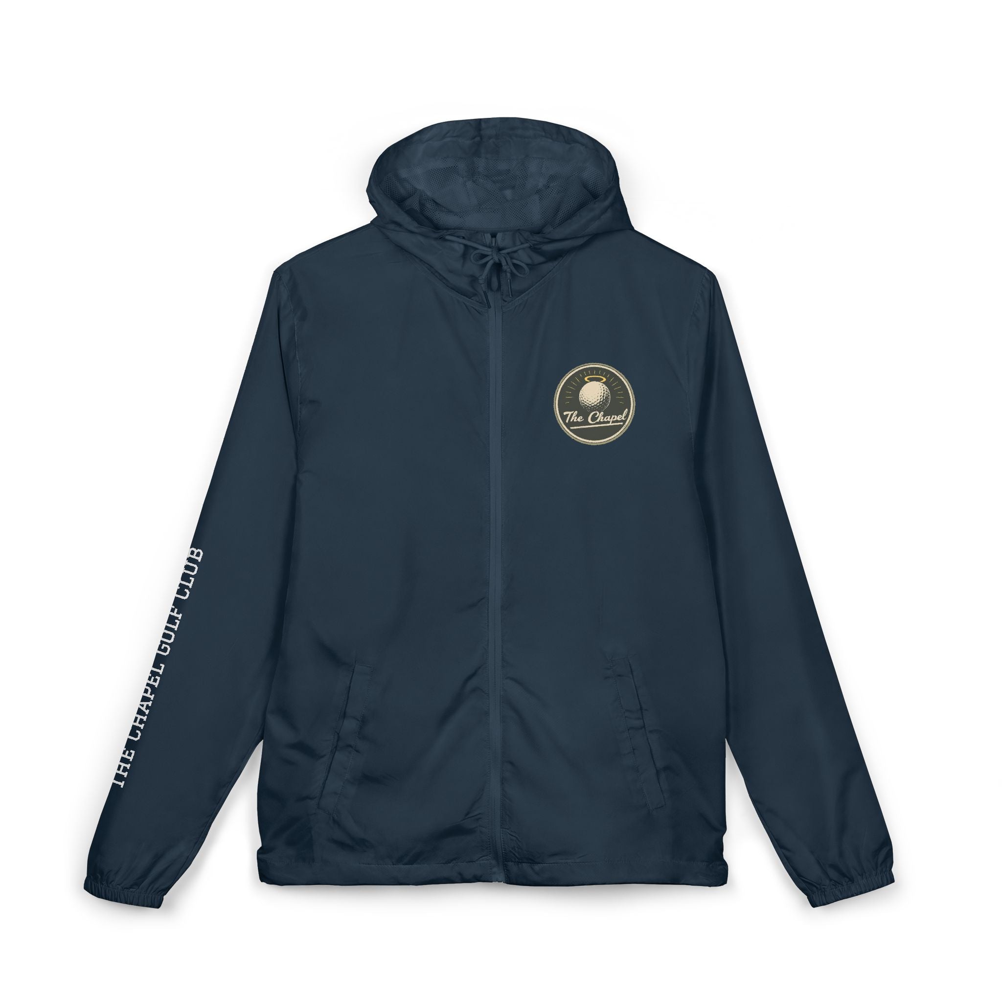 Windbreaker Jacket — 'Golf Is A Religion' Casual Golf Hooded Zip-Up